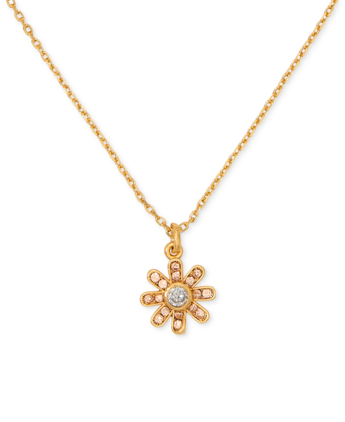 Shop Kate Spade Gold-tone Bursting Blooms Pendant Necklace, 16" + 3" Extender In Yellow Gold