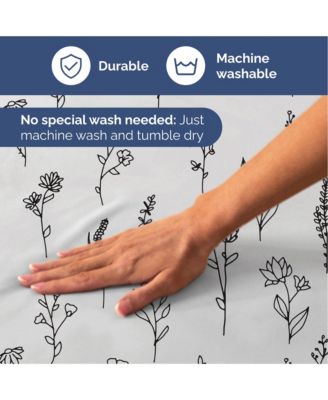 4 Piece Microfiber Floral Sheet Set - Queen