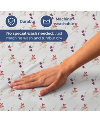 4 Piece Microfiber Floral Sheet Set - Queen