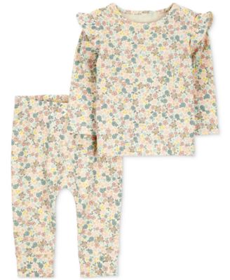 Carter's - Baby Girls Cotton Floral Top & Pants, 2 Piece Set