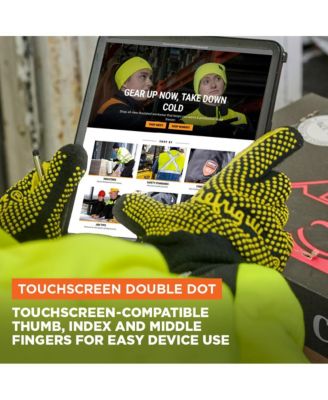RefrigiWear Mens Touchscreen Double Dot Grip Hi Vis Glove Pack of 12 Pairs 13090₽