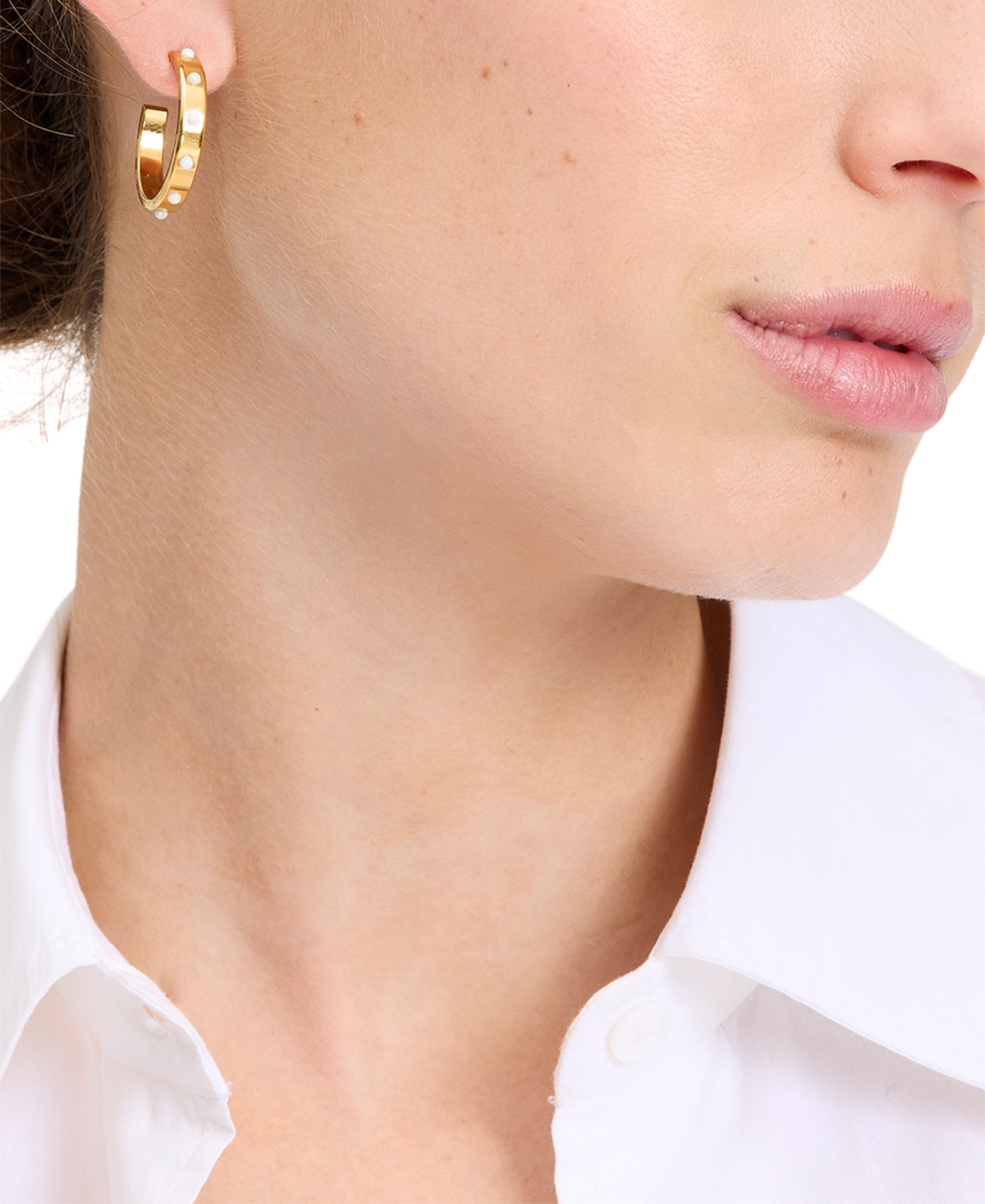 Kate Spade New York Large Faux Opal Hoop Earrings In Opal