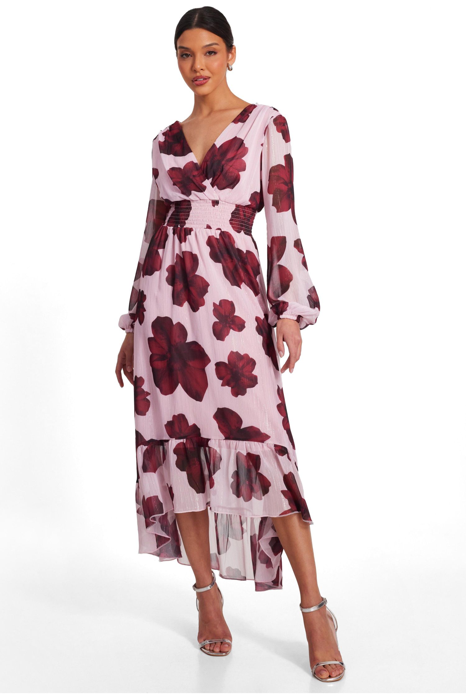 Women's Chiffon Wrap Midi Dress