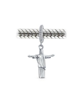 Блестящие ювелирные изделия, Туризм в Бразилии, Кристо Редентор, Иисус, Браслет из стерлингового серебра с подвесками