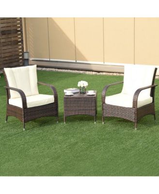 3PCS Outdoor Patio Rattan Wicker Furniture Set