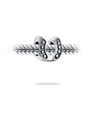 Блестящие ювелирные изделия Счастливая Подкова Шарм из Бисера Стерлингового Серебра Европейский Браслет