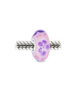 Блестящие ювелирные изделия из Муранского стекла, очаровательные бусины с сердечником из чистого серебра, браслеты с цветочным дизайном