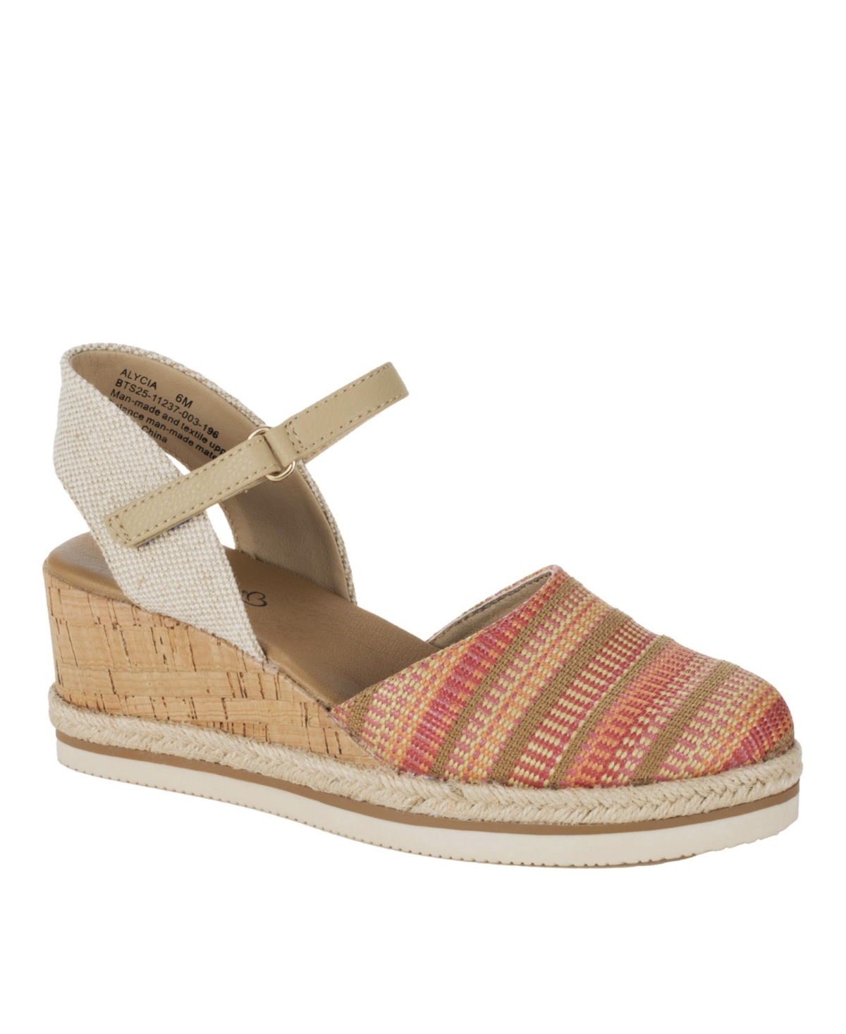 Baretraps Women's Alycia Closed Toe Wedge Sandals In Coral Multi