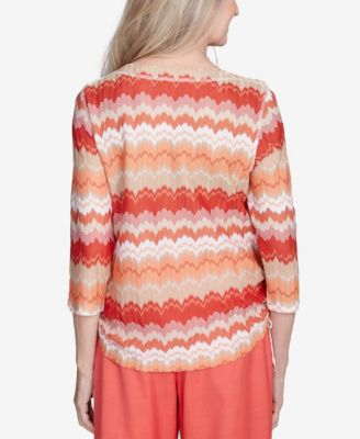 Женский топ Alfred Dunner Catalina Island Modern с шевронным шнурком на завязках