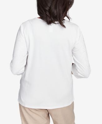 Романтический женский топ с вышивкой в цветочек от Alfred Dunner с острова Каталина