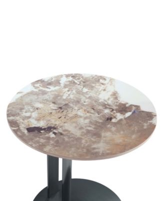 Alondra 19.68" Modern Round Sintered Stone Top End Table