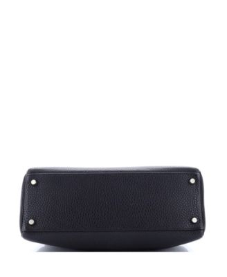 Pre-Owned Hermes Kelly 32 Handbag Black Togo with Brushed Palladium Hardware