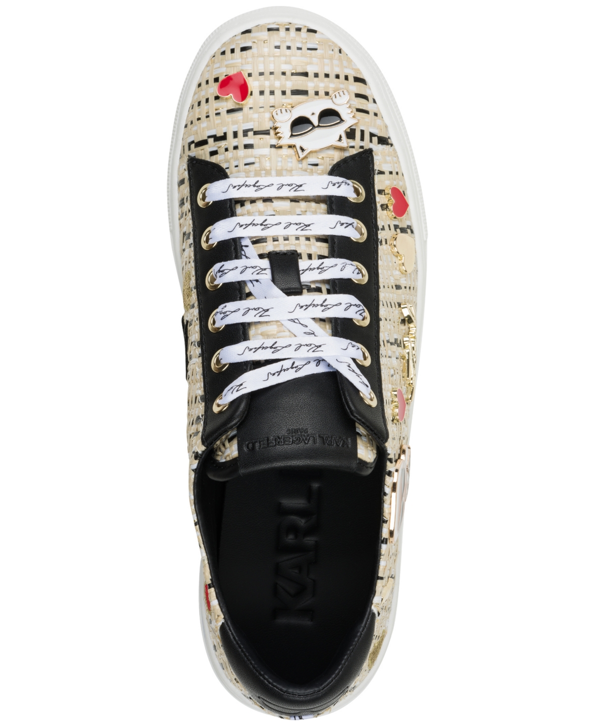 Karl Lagerfeld Women's Cate Sayings Lace Up Sneakers In Natural,black