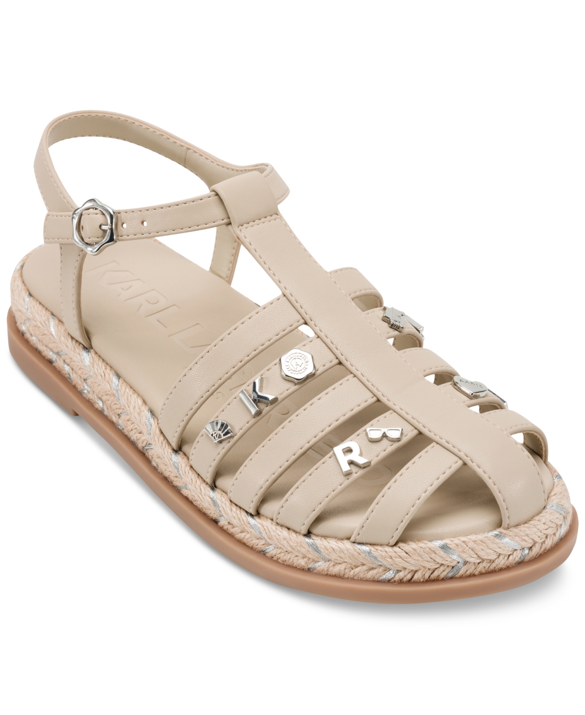 Karl Lagerfeld Paris Chaselyn Fisherman Sandal In Dusty Nude