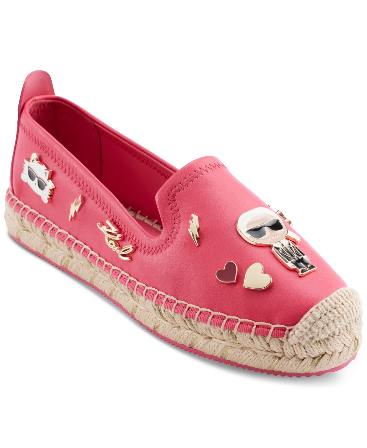 KARL LAGERFELD WOMEN'S MICHAELA EMBELLISHED SLIP-ON ESPADRILLE FLATS 