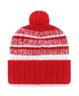 Брендовая мужская красная шапка Kansas City Chiefs Super Bowl LIX Tavern 47-го года выпуска с манжетами и помпоном