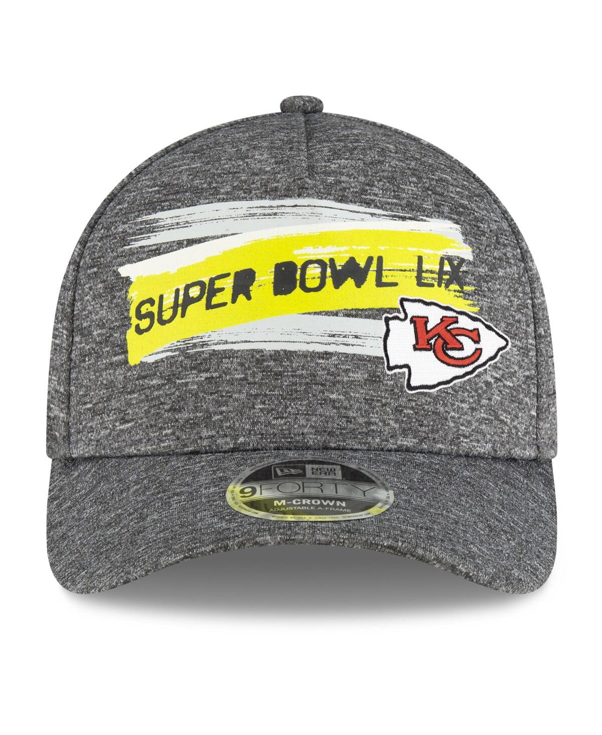 New Era Men's Gray Kansas City Chiefs Super Bowl Lix 9forty A-frame Adjustable Hat In Gray