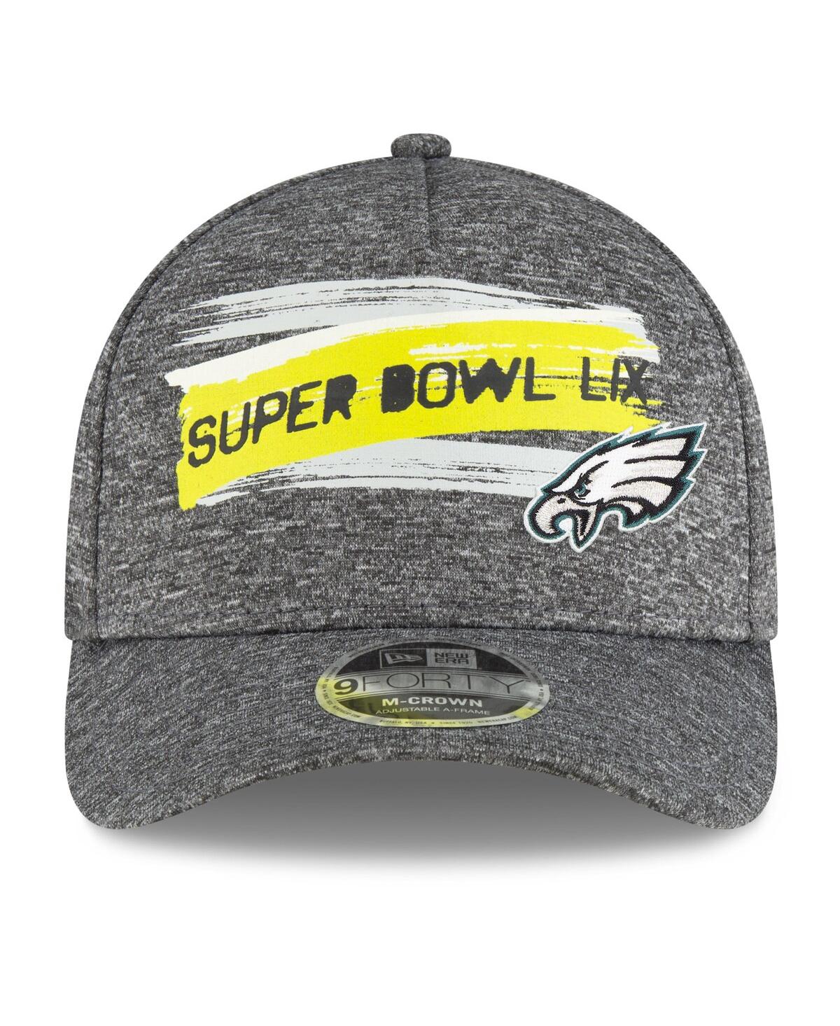 NEW ERA MEN'S GRAY PHILADELPHIA EAGLES SUPER BOWL LIX 9FORTY A-FRAME ADJUSTABLE HAT 