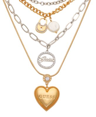 GUESS Two-Tone Crystal Charm Layered Necklace 3390₽