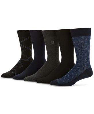 Perry Ellis Portfolio - Men's Flat Knit Dress Crew Socks, 5-pack