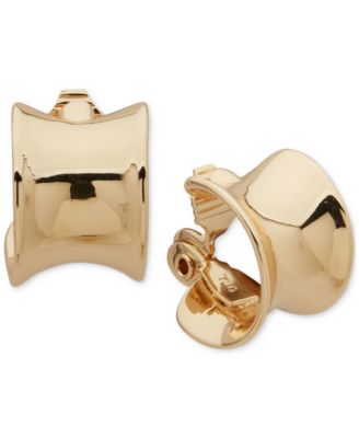 Anne Klein - Gold-Tone Chunky Huggie Hoop Clip Earrings