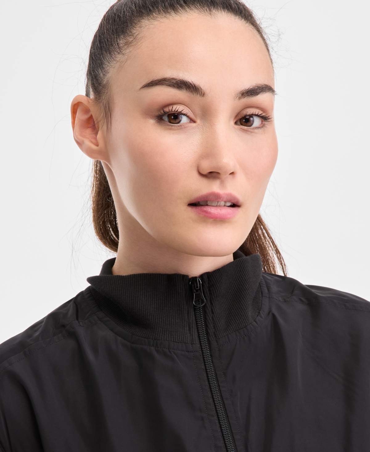 Id Ideology Women's Woven Piped Cropped Vest, Exclusively At Macy's In Deep Black