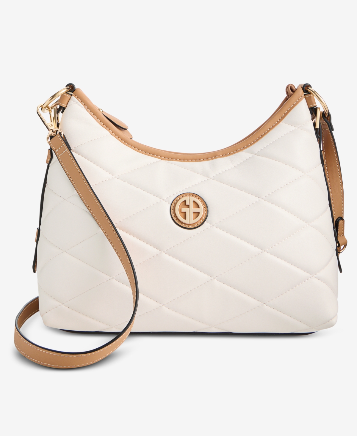 Giani Bernini Small Quilted Soft Shoulder Crossbody, Exclusively At Macy's In White