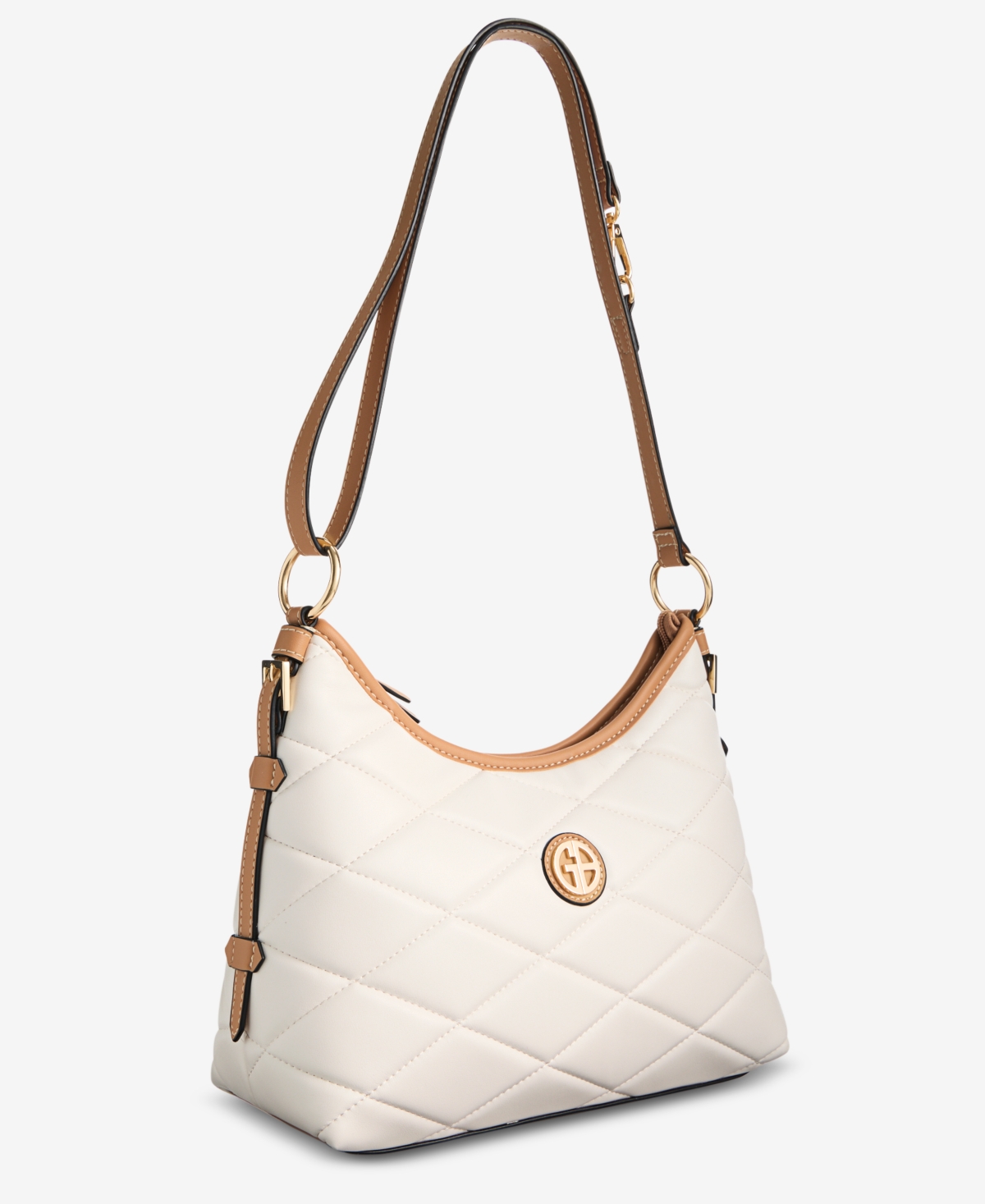 Giani Bernini Small Quilted Soft Shoulder Crossbody, Exclusively At Macy's In White