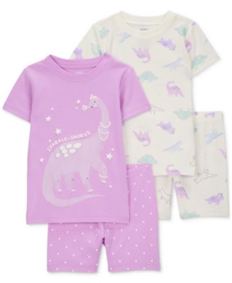Carter's - Toddler Girls Dinosaur Print Snug-Fit Cotton 4-Pc. Pajama Set