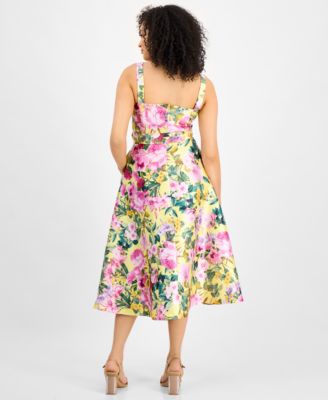 Women's Floral-Print Fit & Flare Dress