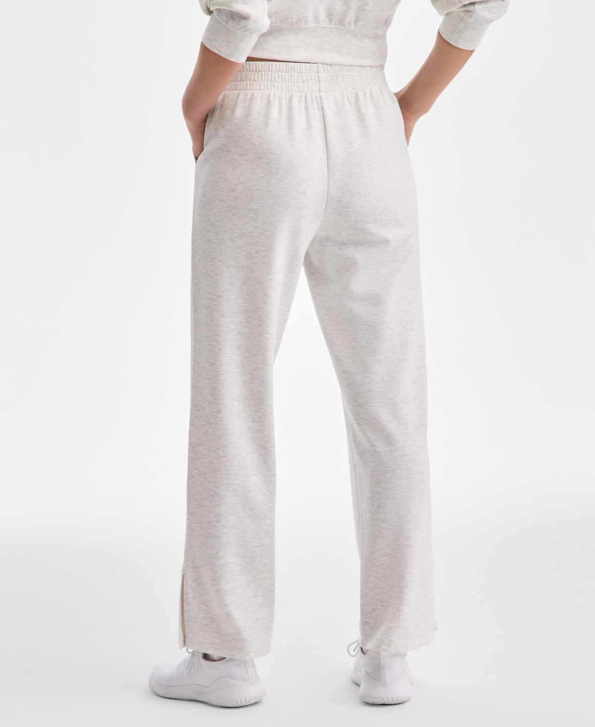 Id Ideology Ideology Womens Quarter Zip Pullover Top Split Hem Sweatpants Exclusively At Macys In Slvr Hthr