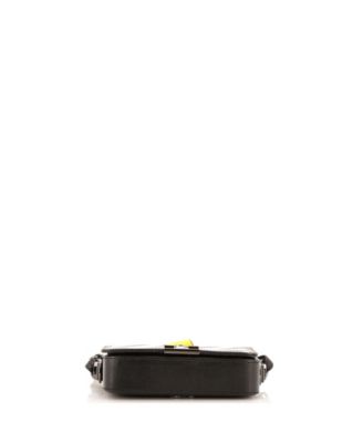 Pre-Owned Off White Mini Binder Clip Flap Bag Striped Leather