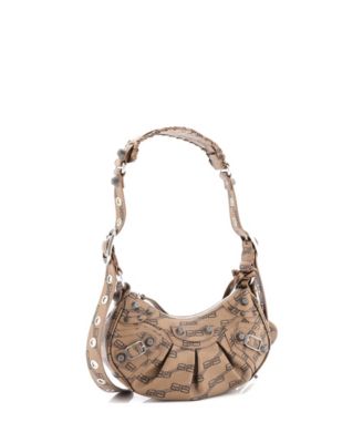 Pre-Owned Balenciaga XS Le Cagole Giant Studs Shoulder Bag BB Monogram Coated Canvas 218890₽