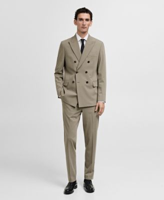 Men's Slim-Fit Double Breasted Suit Blazer