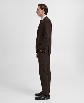 Men's Slim-Fit Wool Suit Pants