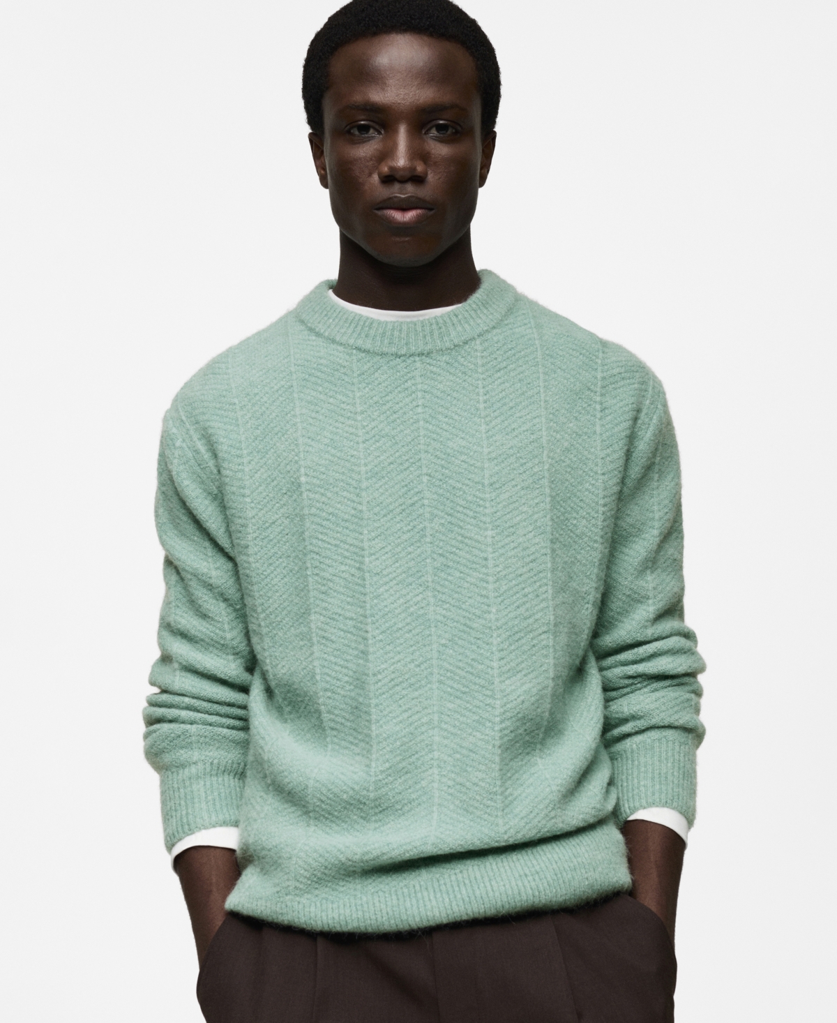 Mango Men's Slim-fit Knit Wool-blend Polo Sweater In Aqua Green