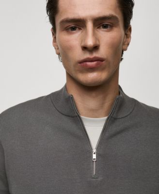 Мужской приталенный свитер с застежкой на четверть молнии MANGO Mango Mens 15990₽
