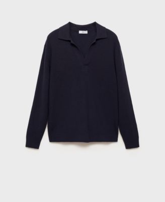 Мужской приталенный свитер поло из смесовой шерсти MANGO Mango 18090₽