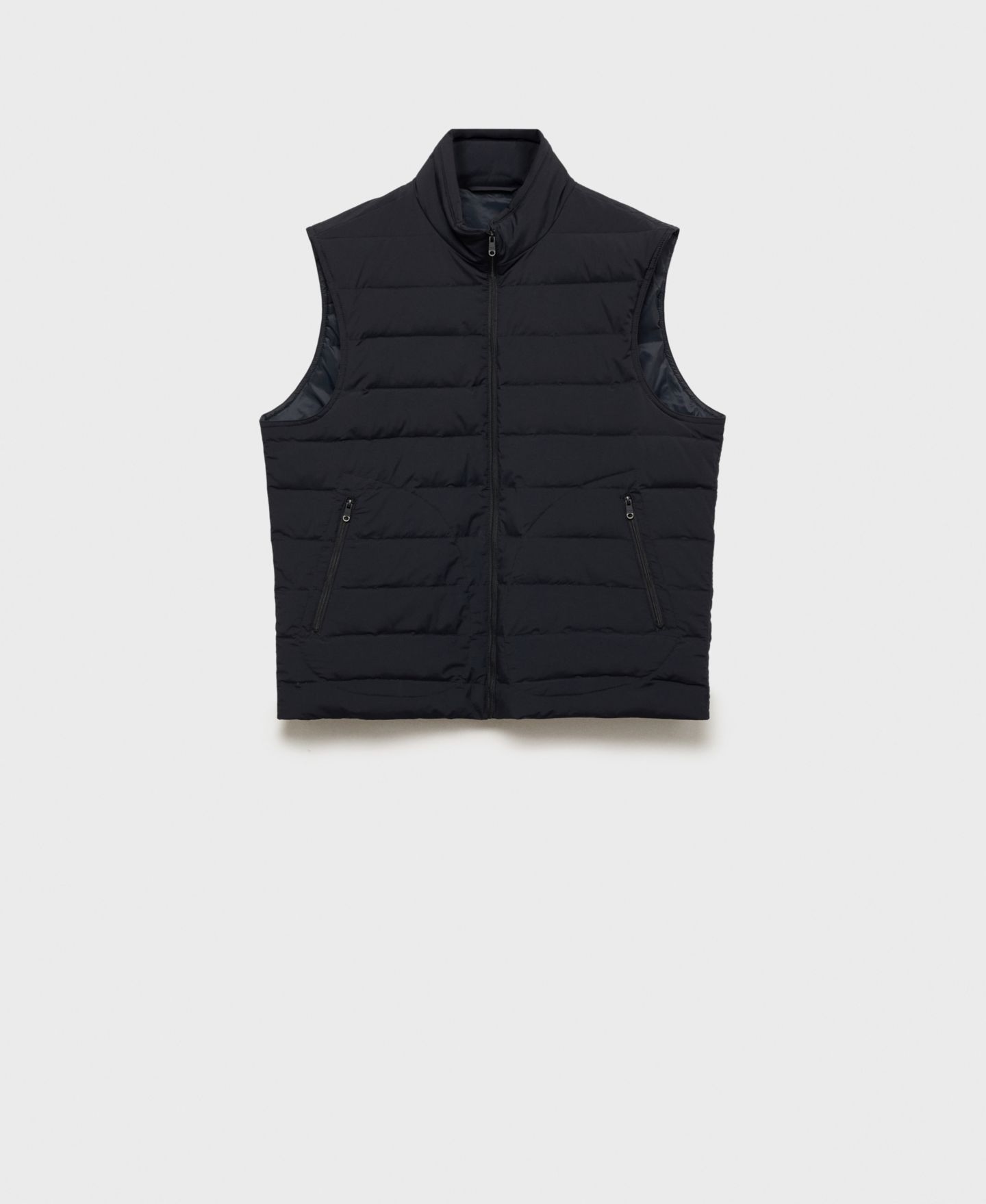 Мужской жилет MANGO Down And Feather Quilted Vest, цвет: Тёмный тёмно-синий — фото 2