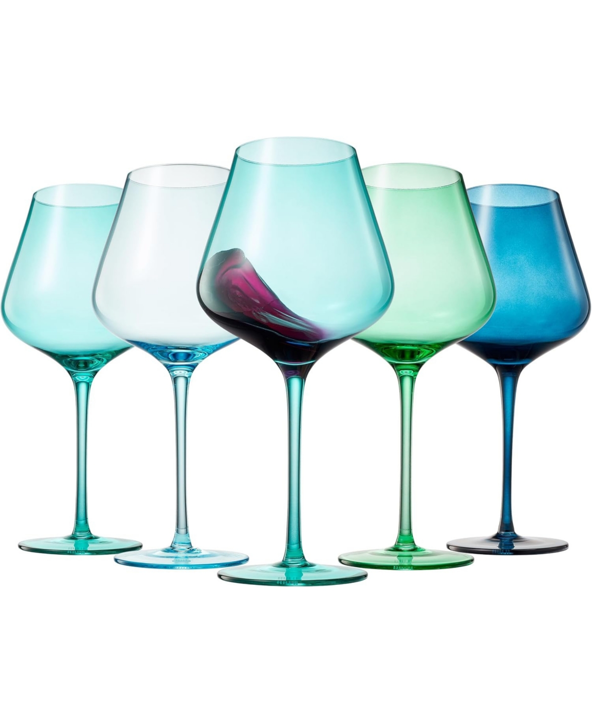 The Wine Savant Colors Of Hawaii Beach Wine Glasses, Set Of 5 In Blue
