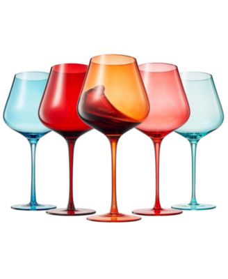 Colors of San Francisco Wine Glasses, Set of 5