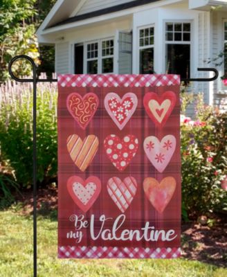 Be My Valentine Plaid and Heart Garden Flag, 12.5" x 18"