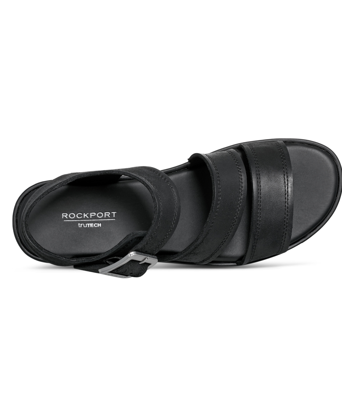 Shop Rockport Women's Anala Strappy Open Toe Casual Wedge Sandals In Black Leather