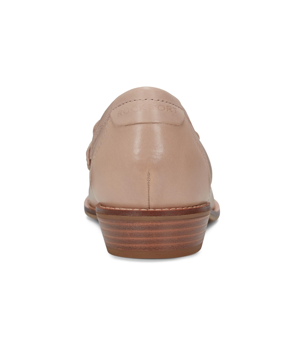 Shop Rockport Women's Elisea Round Toe Casual Loafers In Taupe Leather