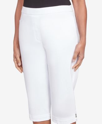 Брюки-капри Alfred Dunner Petite Parrot Cay с манжетами для контроля роста живота