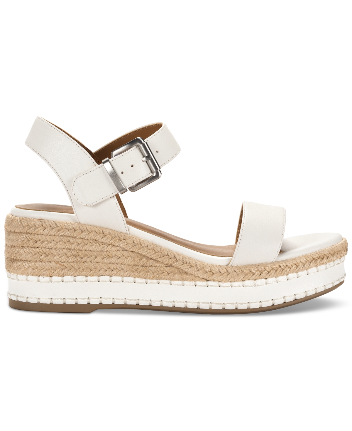 Style & Co Women's Hawkinns Wedge Sandals, Exclusively At Macy's In Wht Linen