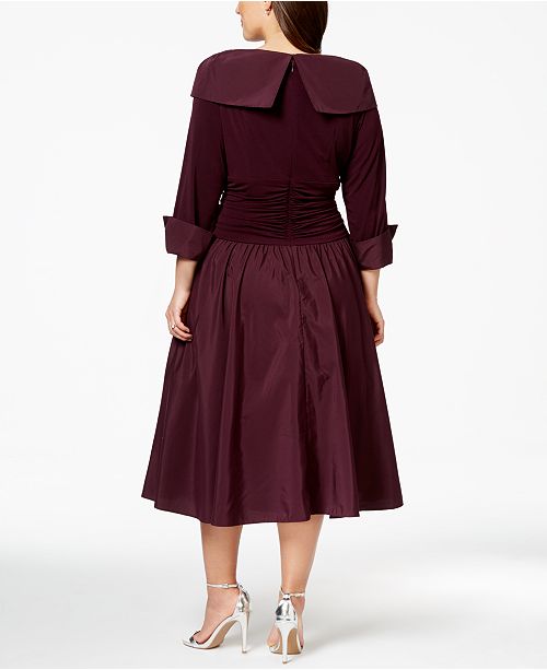 Jessica Howard Plus Size Portrait Collar ALine Dress Dresses Women