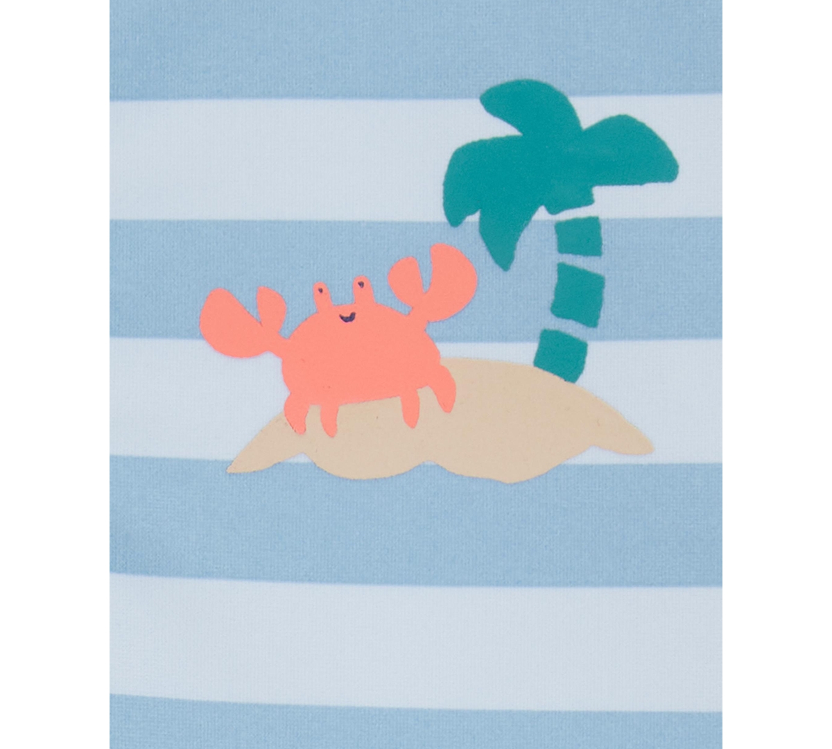 Carter's Baby Boys One-piece Striped Rash Guard Swimsuit In Blue