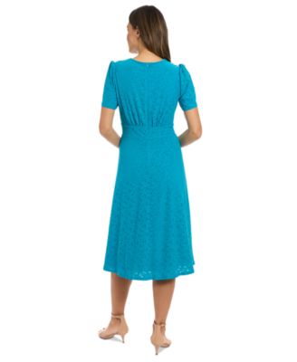 Женское платье А-силуэта с круглым вырезом и коротким рукавом от London Times