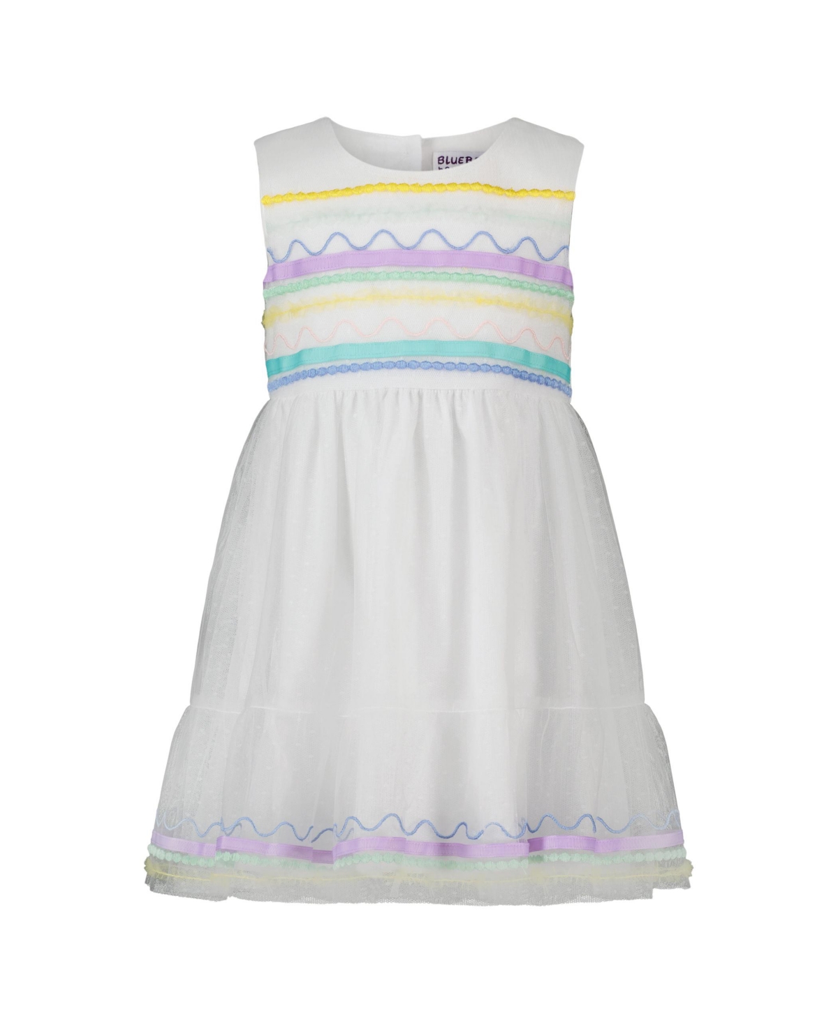 Shop Blueberi Boulevard Toddler And Little Girls Multicolor Embroidered Tulle Dress In White